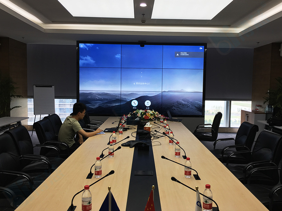 9台三星1.7mm55寸液晶拼接屏打造安徽安庆气象局会议中心监控系统平台