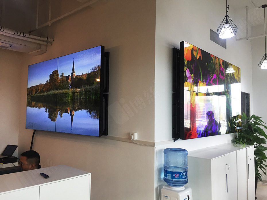 两套LG3.5mm49寸液晶拼接屏点亮上海网络科技股份有限公司