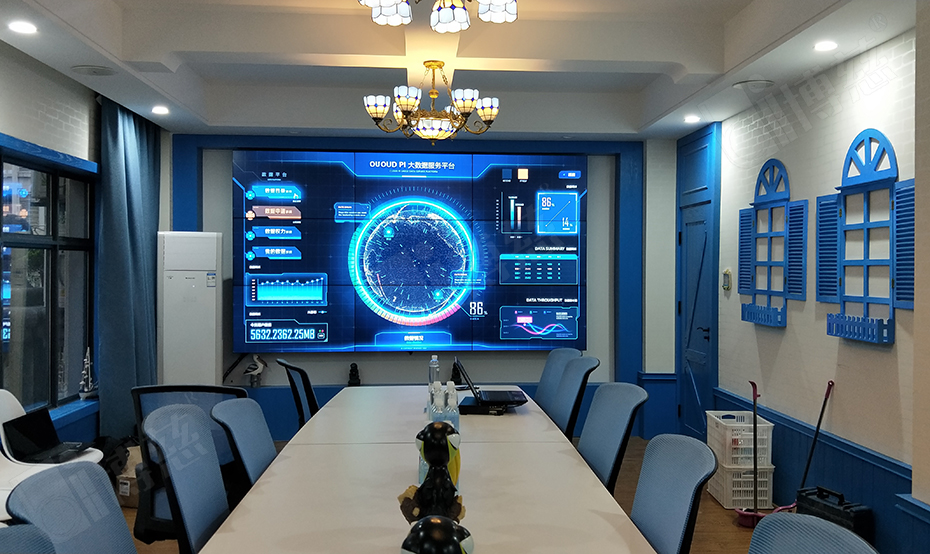 17台三星3.5mm46寸液晶拼接屏入驻安徽合肥生鲜连锁超市